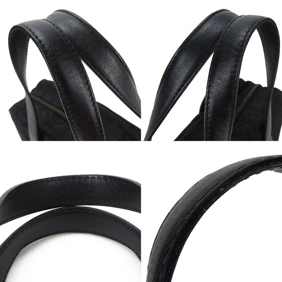 CHANEL Handbag New Line No. 6 Coco Mark Jacquard Nylon Leather Black Women's - Picture 8 of 11